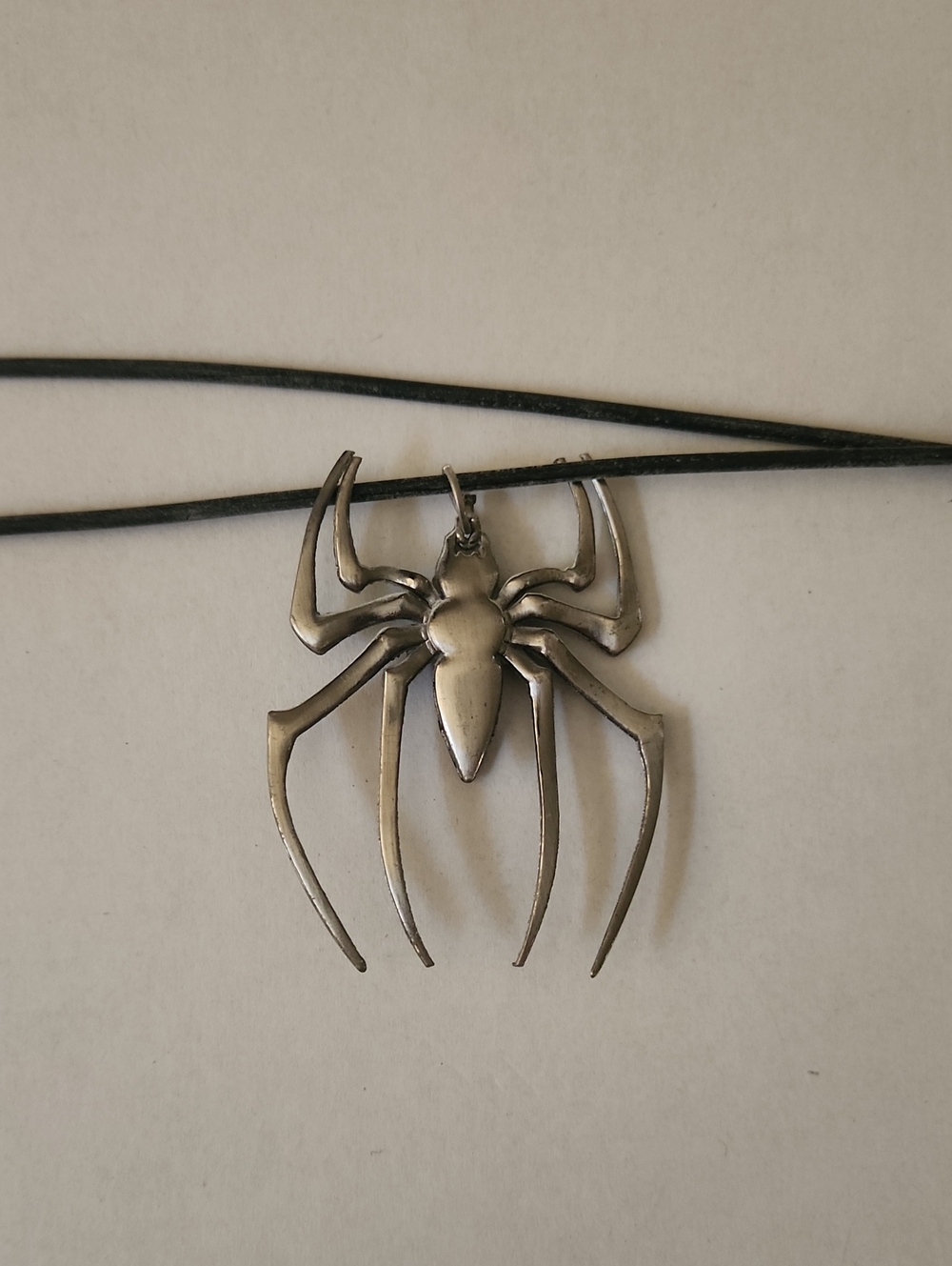 Pewter Spider Pendant Necklace - Men's Gothic Jewelry